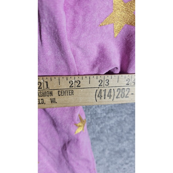 Easel T-Shirt Womens Size Small Pink Gold Stars Short Sleeve Crew Neck Cotton - Picture 5 of 6